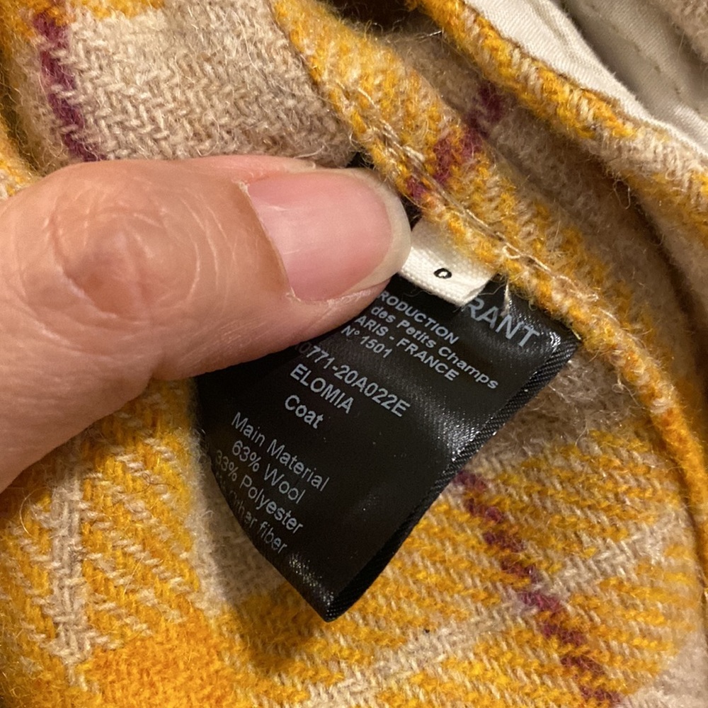 Isabel Marant Yellow Plaid Coat - Picture 7 of 9